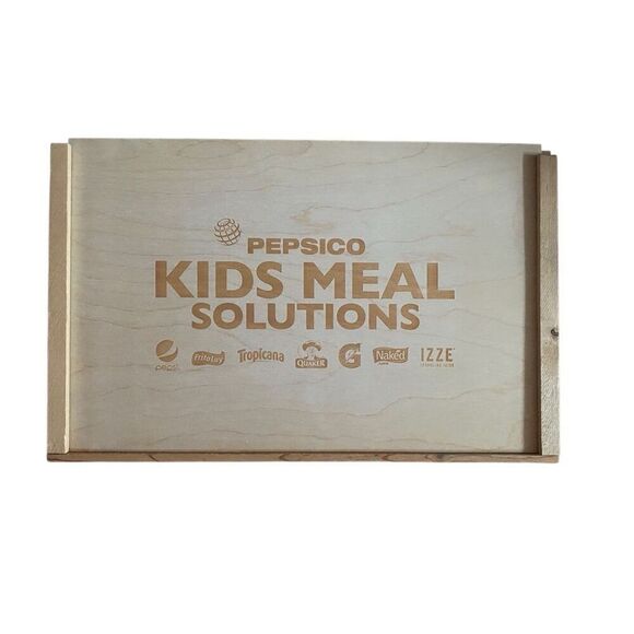 PEPSICO KIDS MEAL SOLUTIONS  PepsiCo Kids Meal Promotional Box Wood Crate - Picture 2 of 3